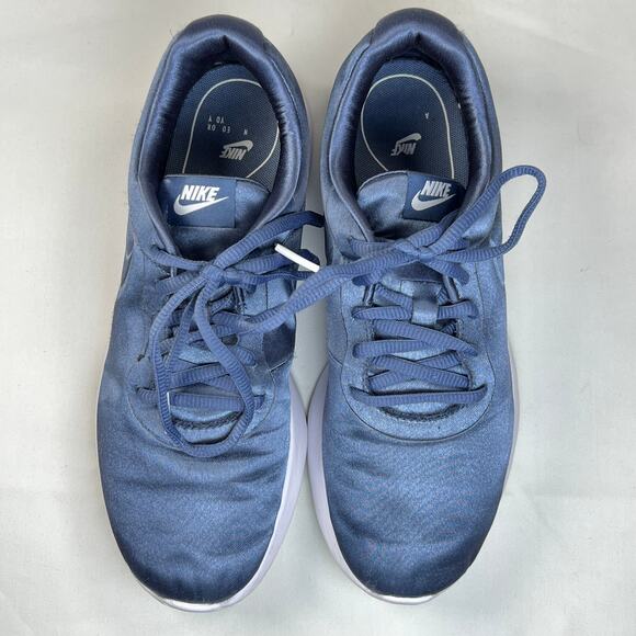 Nike Tanjun Premium Satin Running Shoes Women's 8 Blue and White Sneakers - Picture 2 of 12
